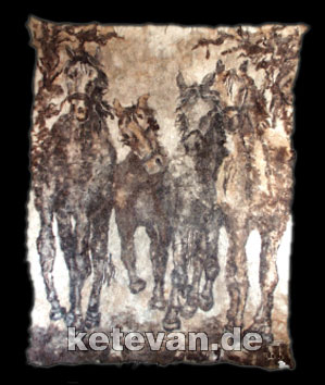 "Pferde", 175X146, 1990 Filz